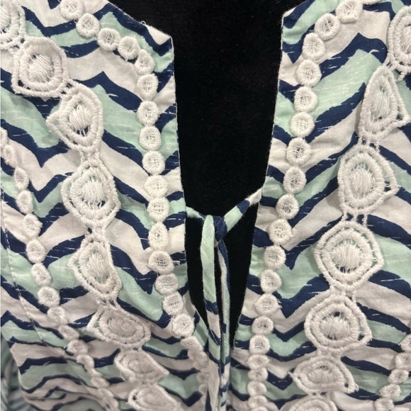 Vineyard Vines Whale Tail Chevron Lace Trim Beach Cover Up Dress Sz Xs Rn134578 - Picture 4 of 6